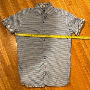 Hammermade Limited Edition Button-Up Short Sleeve Shirt - Blue Geometric - S/15